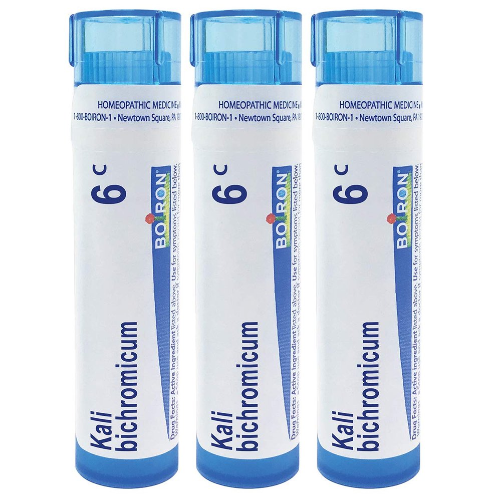 Boiron Kali Bichromicum 6C Homeopathic Medicine for Colds with Thick Nasal Discharge - Pack of 3 (240 Pellets)