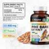 BIO KRAUTER Pine Bark Extract Capsules 400 mg - 100 Count - Antioxidant Supplement - 95% Proanthocyanidins - Pine Bark Supplement - Vegan, No Fillers view 3