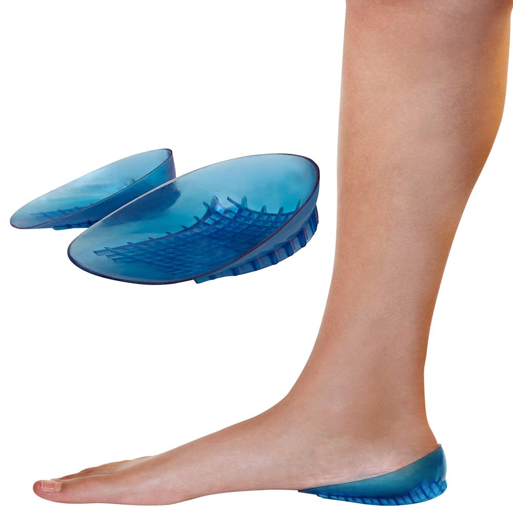 KidSole Full Coverage Shock Absorbing Heel Cups for Kid's with Sensitive Heels, Heel Spurs, Plantar Fasciitis Deep Heel with Raised Sides. (Kids Size 2-7) (Blue)