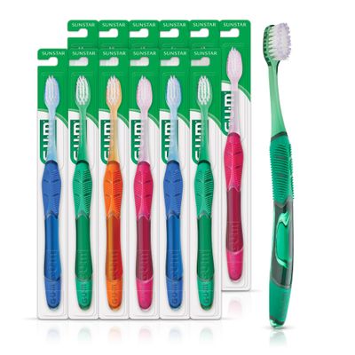 GUM Technique Deep Clean Toothbrush - Compact Soft - Soft Toothbrushes for Adults with Sensitive Gums - Extra Fine Bristles, 1ct (12pk)