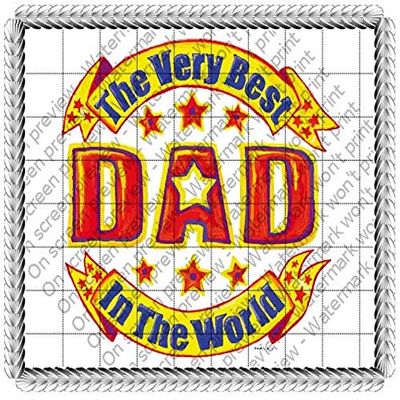 1/2 Sheet - Best Dad In The World father's Day - D20670 - 2D Edible Cake/Cupcake Party Topper