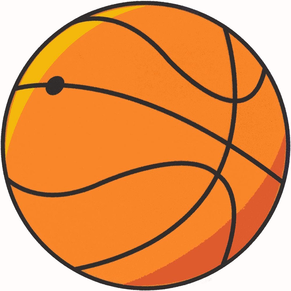 1/2 Sheet - Basketball Birthday - D1139 - 2D Edible Cake/Cupcake Party Topper
