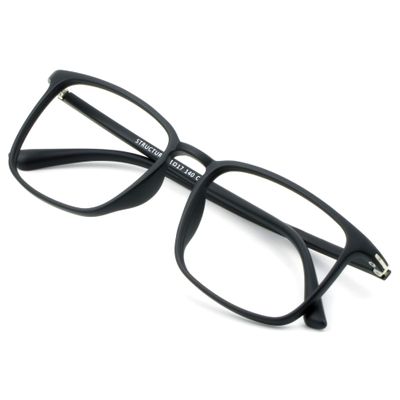 VisionGlobal Blue Light Blocking Computer Glasses, Reading Glasses for Men/Women, Stylish Square Frame, Anti Glare (Black, +2.50 Magnification)