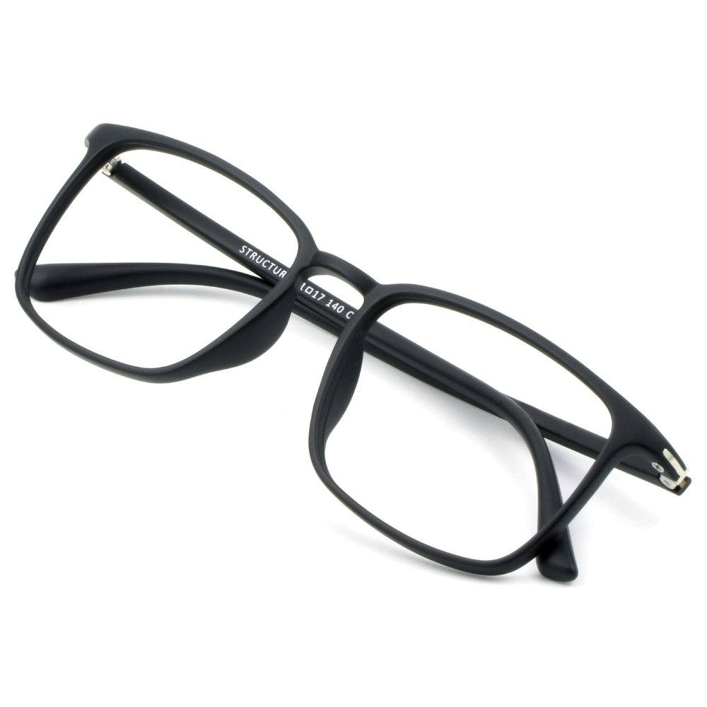 VisionGlobal Blue Light Blocking Computer Glasses, Reading Glasses for Men/Women, Stylish Square Frame, Anti Glare (Black, +2.50 Magnification)