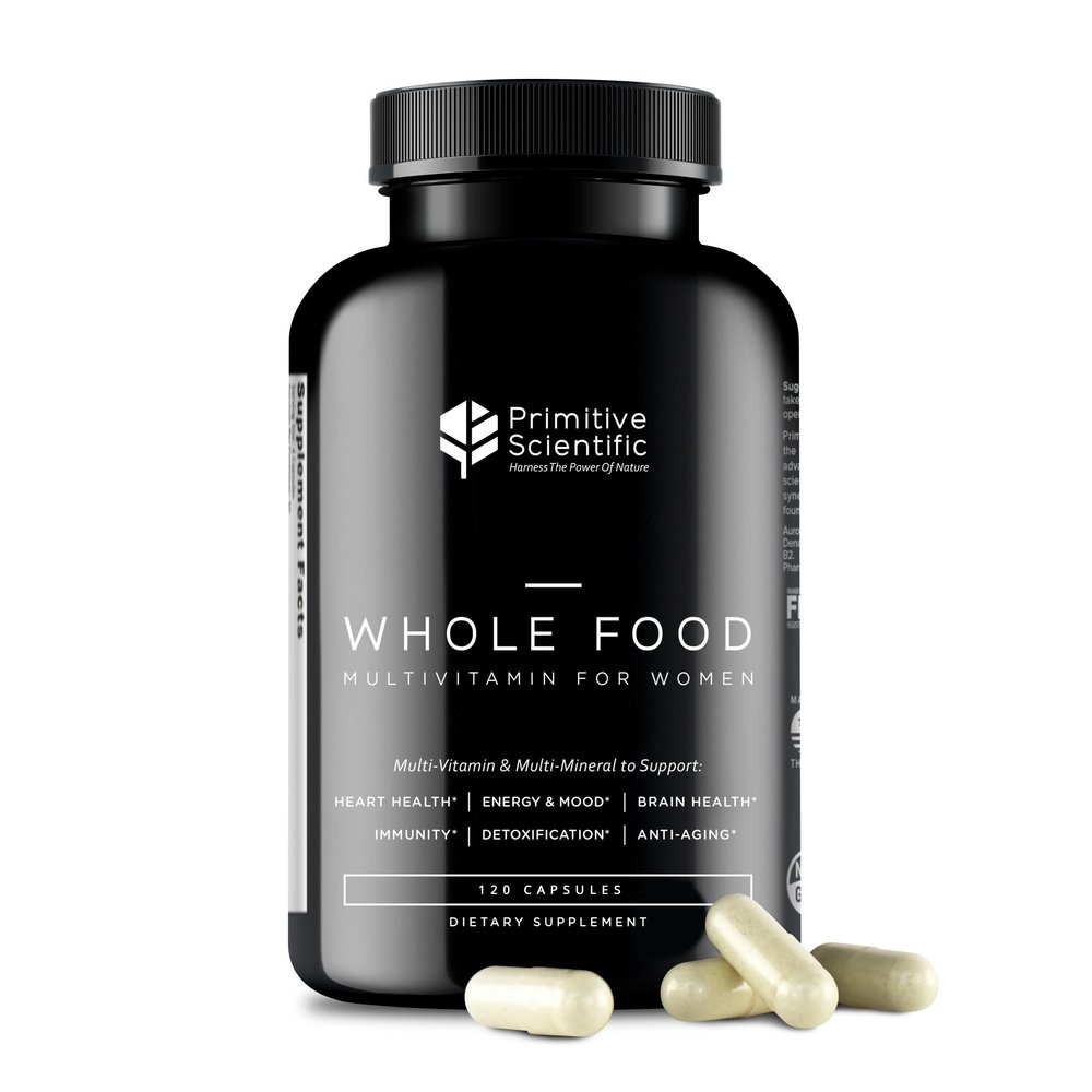 Whole Food Natural Four-a-Day Multivitamin and Mineral Capsules for Women  All-Day Energy, Inner Zen, and Stronger You (120 Capsules)