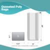 APQ Supply Clear Gusseted Poly Bags, 12 x 8 x 30 Inches. Pack of 250 Side Gusseted Plastic Bags with Open Top. Crystal Clear Baggies for Treats. Tear-Resistant 3 Mil Polyethylene Flat Bottom Bag view 3