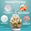 APQ Supply Clear Gusseted Poly Bags, 12 x 8 x 30 Inches. Pack of 250 Side Gusseted Plastic Bags with Open Top. Crystal Clear Baggies for Treats. Tear-Resistant 3 Mil Polyethylene Flat Bottom Bag view 4
