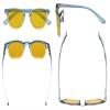 Eyekepper Ladies Blue Light Blocking Reading Glasses with Amber Tinted Filter Lens - Gradient Frame Computer Readers Women - Blue-Yellow Frame +0.75 view 3