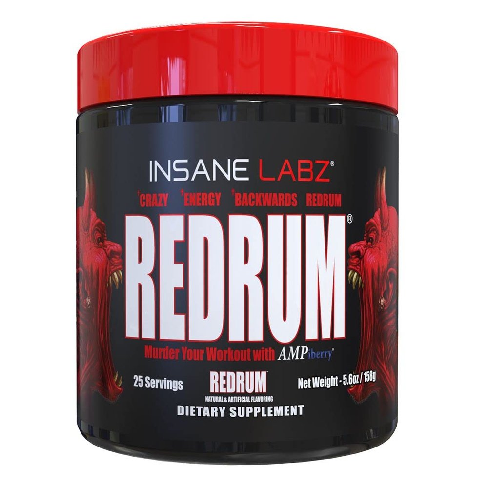 Insane Labz Redrum High Stim Pre Workout NO Booster Powder, Loaded with Beta Alanine Agmatine Sulfate Taurine Fueled by AMPiberry, OXYgold,Focus Strength Recovery,25 Srvgs Redrum (Grape)