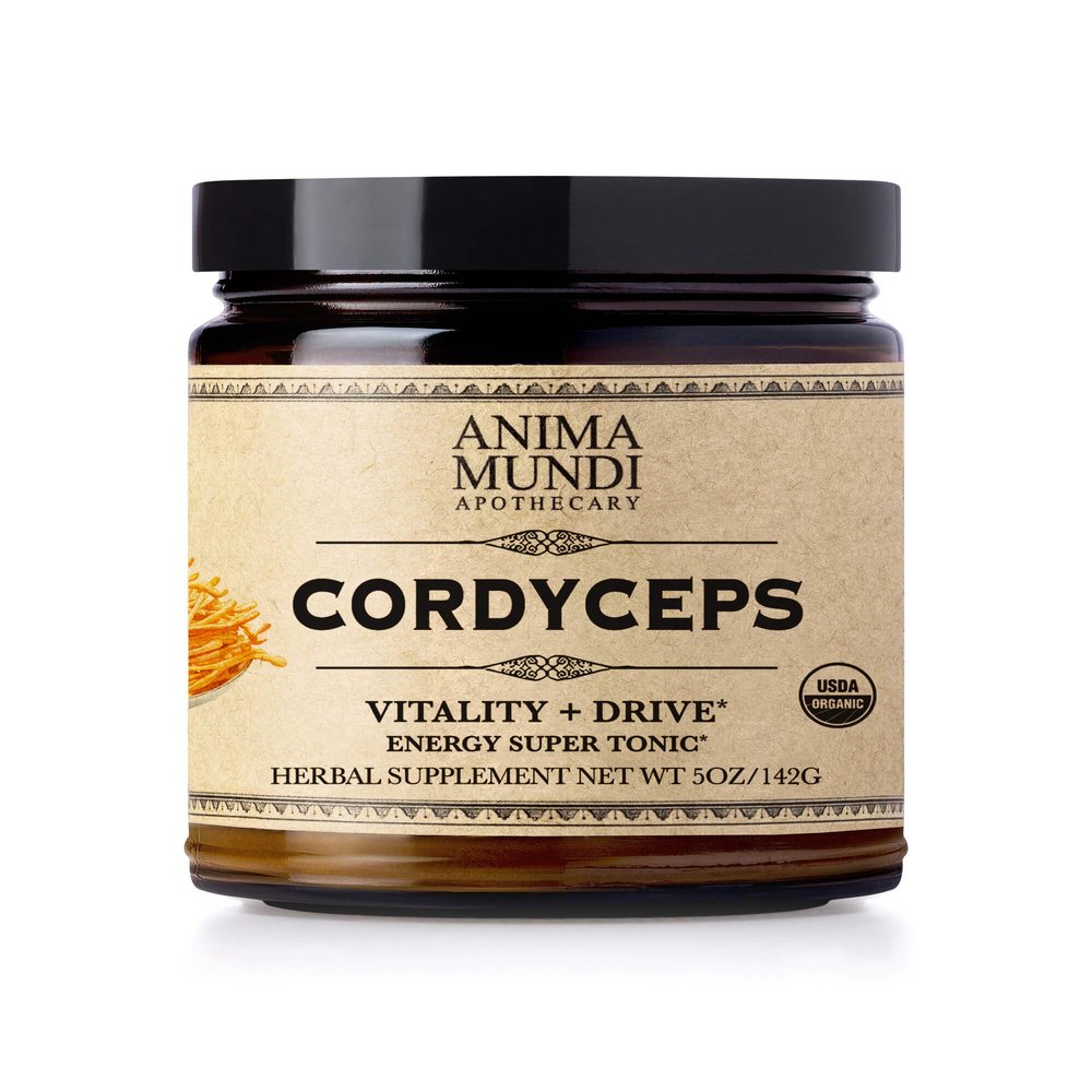 Anima Mundi Apothecary Cordyceps Mushroom Powder - Real Organic Cordyceps Mushroom Powder - Supplement for Liver and Immune Support - Add to Food, Coffee, Tea and More (5oz / 141g)