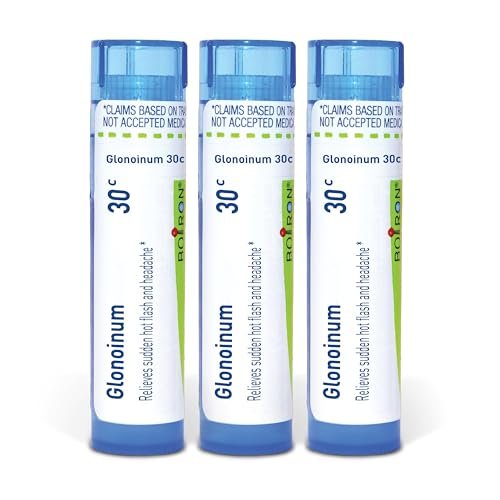 Boiron Glonoinum 30c Homeopathic Medicine for Sudden hot Flash and Headache - Pack of 3 (240 Pellets)