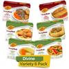 KJ Poultry Kosher Ready Meals - (6 Pack Divine Variety - Beef & Chicken) Prepared Entree Fully Cooked, Shelf Stable Microwave Dinner Travel Military Camping Emergency Survival Protein view 1