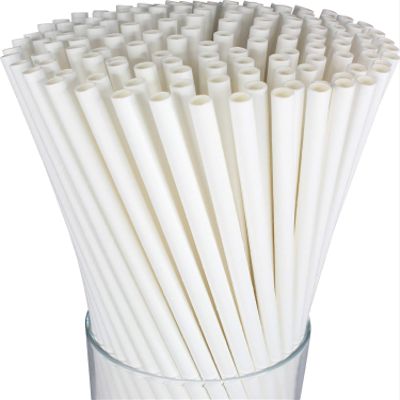 150-Pack Biodegradable White Paper Straws - Cake Pop Sticks for Weddings, Birthdays, Anniversaries, Holiday Celebrations, Party Decor - Disposable Drinking Straws