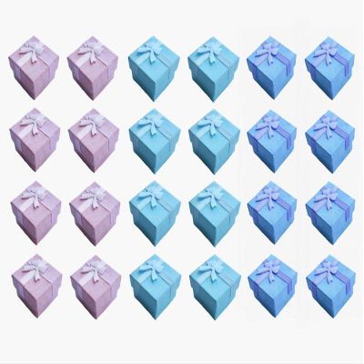 HAMIYELL 24 Pcs Ring Box Small Gift Boxes Sturdy Cardboard Cube Box for Jewelry Pendant 1.6 x 1.6 x 1.2 Inches (Assorted Color)