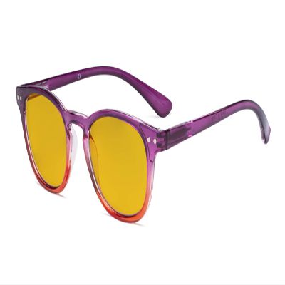 Eyekepper Ladies Blue Light Blocking Reading Glasses with Amber Tinted Filter Lens - Gradient Frame Computer Readers Women - Purple-Red Frame +0.50