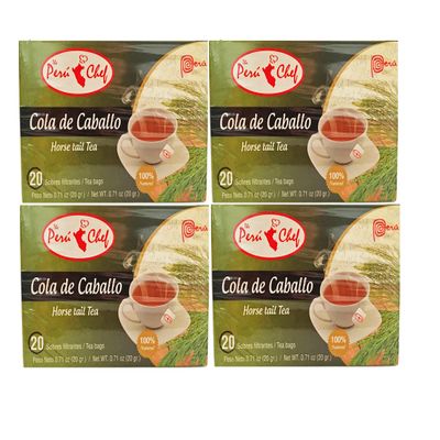 4 Boxes Horse Tail Tea/Te Cola de Caballo 20 tea Bags Count