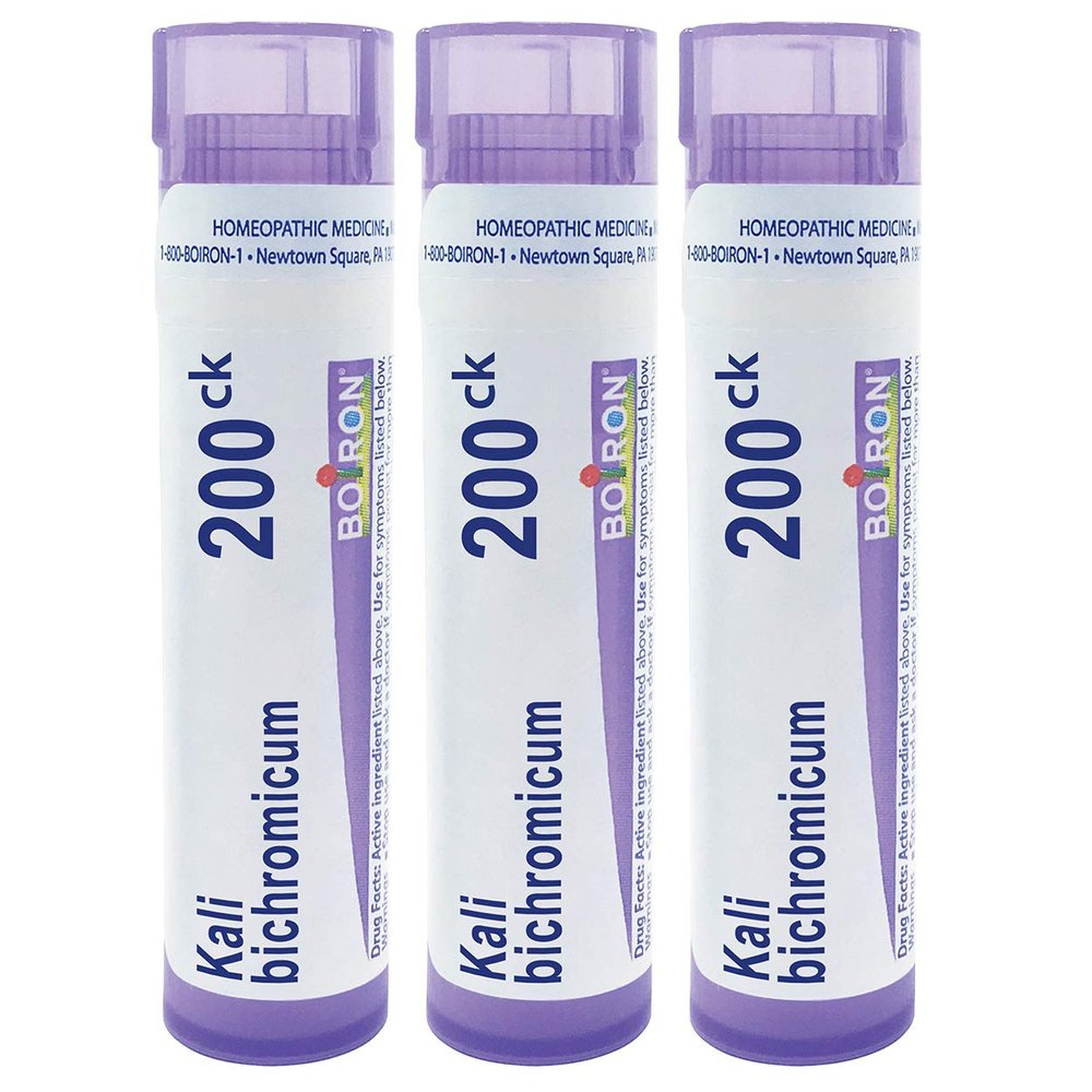 Boiron Kali Bichromicum 200ck Homeopathic Medicine for colds with Thick Nasal Discharge - Pack of 3 (240 Pellets)