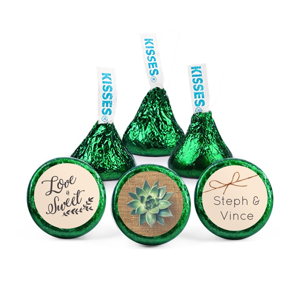 108 Kiss Succulent Wedding Stickers Wedding Favors for Kisses Party Favors Decor