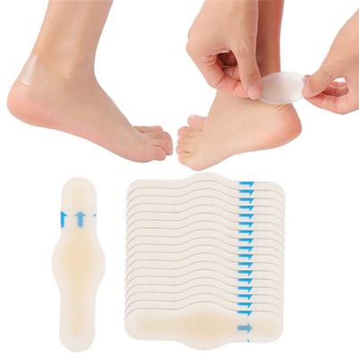 10 Pcs Gel Heel Blister Patch, Adhesive Waterproof Hydrocolloid Heel Protector, Blister Prevention Cushioned Bandage, for Foot Toe Heel Blister Recovery and Prevention Guard Skin Rubbing (20 x 65 mm)