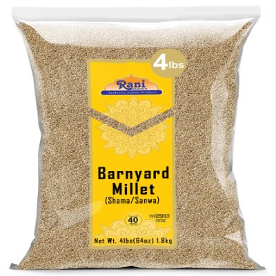 Rani Barnyard Millet (Echinochloa Esculenta Frumantacea) Whole Ancient Grain Seeds 64oz (4lbs) 1.81kg Bulk ~ All Natural | Gluten Friendly | NON-GMO | Kosher | Vegan | Indian Origin | Shama/Sanwa