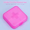 AKOAK 6 Pack Pill Box Organizer - Portable Travel Pill Box, Daily Medication Organizer Case, Compact Pill Fish Oil Vitamin Box (4 Compartments) (Pink) view 2