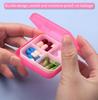 AKOAK 6 Pack Pill Box Organizer - Portable Travel Pill Box, Daily Medication Organizer Case, Compact Pill Fish Oil Vitamin Box (4 Compartments) (Pink) view 3