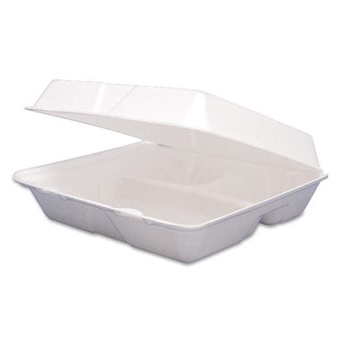 Dart 85HT3R Foam Container, Hinged Lid, 3-Comp, 8 3/8 X 7 7/8 X 3 1/4, 200/carton