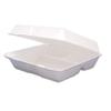 Dart 85HT3R Foam Container, Hinged Lid, 3-Comp, 8 3/8 X 7 7/8 X 3 1/4, 200/carton view 1