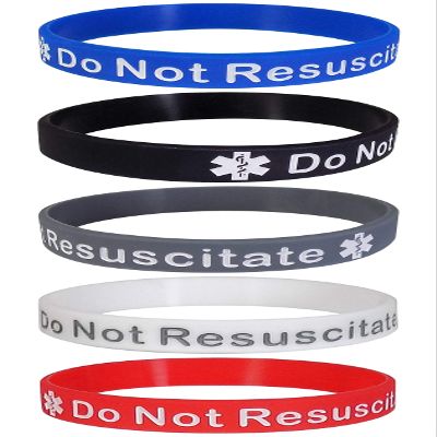 Max Petals DO NOT RESUSCITATE Medical Alert ID Silicone Bracelet Wristbands 5 Pack
