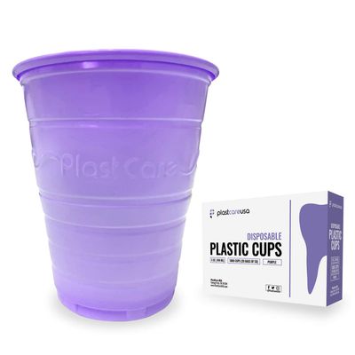 1000 Purple 5 Ounce Dental Rinse Plastic Disposable Ribbed Drinking Cups