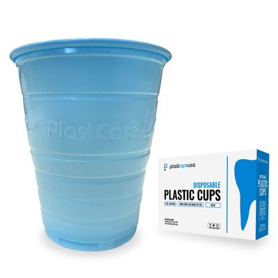 1000 Blue 5 Ounce Dental Rinse Plastic Disposable Ribbed Drinking Cups