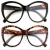 2 Pairs Deluxe Women Reading glasses - Magnified Readers Cateye Vintage Jackie Oval (1 Black 1 Tortoise, 1.00) view 2