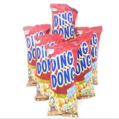 Ding Dong Cornick, Green Peas, Crackers Nuts, Peanuts, and Fava Beans Snack (Mixed Nuts (Hot & Spicy), 6 Pack)