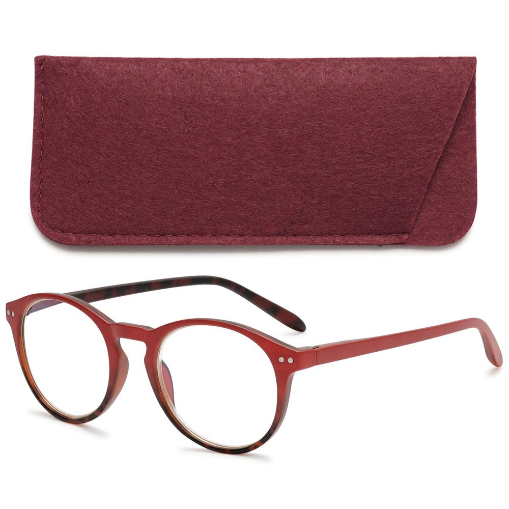 VEVESMUNDO Round Reading Glasses Vintage Large Frame Spring Hinge Blue Light Blocking Glasses for Women Men