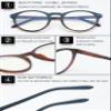 VEVESMUNDO Round Reading Glasses Vintage Large Frame Spring Hinge Blue Light Blocking Glasses for Women Men view 4