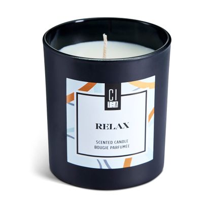 CITea - 100% Natural Soy Wax Scented Candle, Stress Relief Soy Candle with Natural Oils, Large Candle 8 Oz, Sandalwood and Musk Scent, Relax