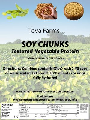 Kosher Premium Textured Vegetable Protein Chunks (Unflavored Chunks, 1 Kilogram)