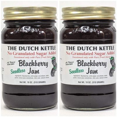 Amish Homestyle Sugarless Seedless Blackberry Jam 2-18 oz. Jars