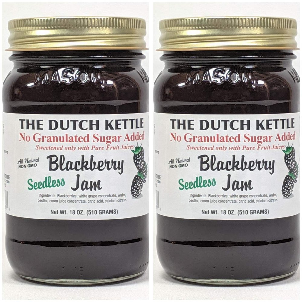 Amish Homestyle Sugarless Seedless Blackberry Jam 2-18 oz. Jars