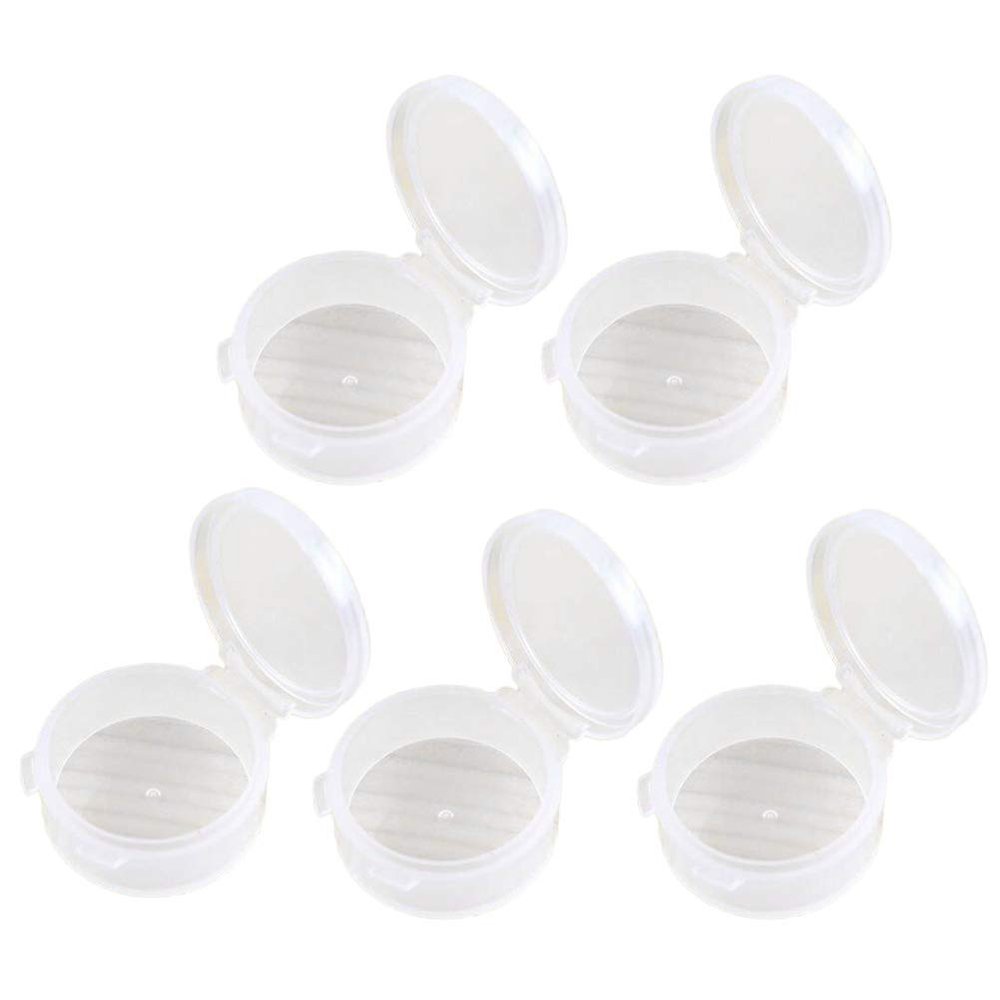 Artibetter 10PCS Mini Empty Clear Round Box with Lid Pill Box Earplug Storage Small Pill Case Small Pill Case
