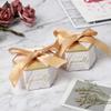 100PCS Hexagon Candy Boxes with Ribbon Baby Shower Boxes Wedding Party Favors Gift Chocolate Packing Box Paper Bags for Gifts (Silver) view 1