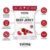 Think Jerky Sweet Chipotle Beef Jerky, Grass-Fed High Protein Beef, Gluten Free, No Antibiotics or Nitrates, Healthy Chef Crafted Recipe, Low Calorie and Low Fat - 1.0 oz Bags, 8 Pack view 3