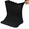 Big and Tall Diabetic Cotton Neuropathy Crew Socks, King Size Mens Athletic Crew Socks (13-16, Black) - 6 pairs view 1
