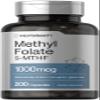 Horbach Methyl Folate Supplement | 1000 mcg | 200 Capsules | 5-MTHF | Folic Acid | Non-GMO, Gluten Free Methylfolate view 1