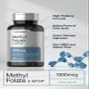 Horbach Methyl Folate Supplement | 1000 mcg | 200 Capsules | 5-MTHF | Folic Acid | Non-GMO, Gluten Free Methylfolate view 4