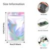 100 Pack Resealable Mylar Bags Smell Proof Pouch Aluminum Foil Packaging Plastic Ziplock Bag,Small Mylar Storage Bags For Candy,Jewelry,Screw,Holographic Rainbow Color (3.5 x 6.3 inch) view 2