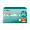 Amazon Basic Care Low Dose Chewable Aspirin 81 mg Tablets, Pain Reliever, Orange Flavor, 36 Count view 1