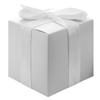 Andaz Press Silver 3x3x3 Cube Favor Box with Satin Ribbon, 50-Pack, Wedding, Baby Shower, Bridal Shower, Graduation, Baptism view 1