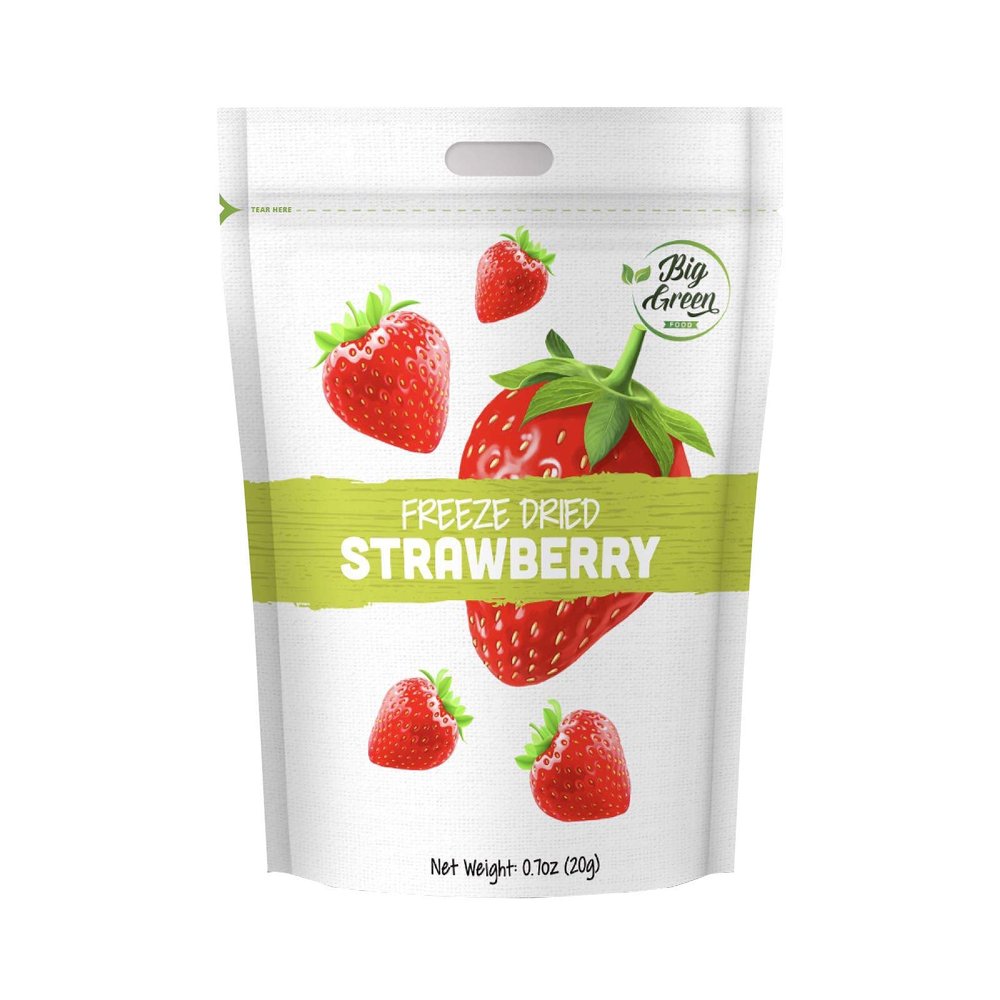 Big Green Organic Food- Freeze-Dried Strawberry, Healthy Snacks, Natural Flavor (12)