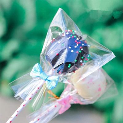 GOMYIE 100 Pcs Translucent Flat Cello Cellophane Treat Bags For Lollipop Chocolate Candy For Wedding Birthday Holiday Party(7 * 10cm)